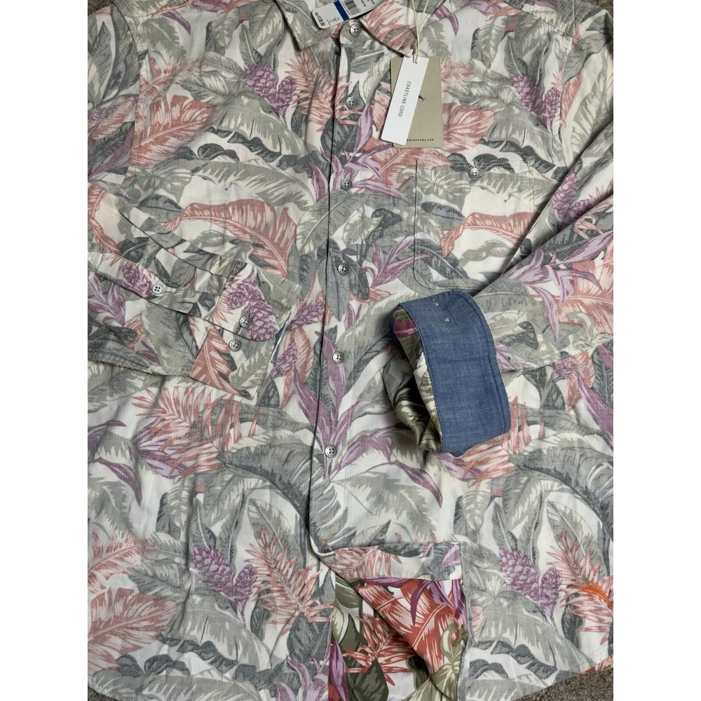 Tommy Bahama Men's XL Shirt Coastline Cord Lush Vines Sweet Chili Floral new - Picture 8 of 11